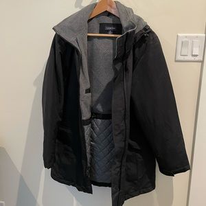 Lands End fleece lined, insulated winter coat.